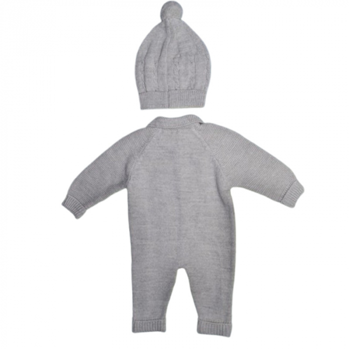Compleu din 2 piese, salopeta si caciula, pentru baieti, Mini Junior 4141C, Crem [3]