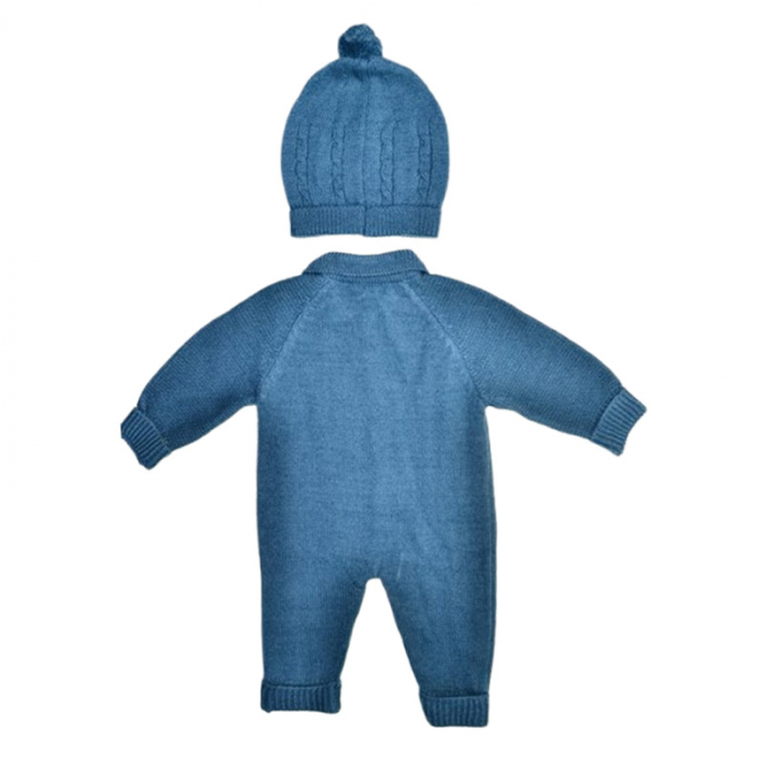 Compleu din 2 piese, salopeta si caciula, pentru baieti, Mini Junior 4141T, Turcoaz [3]