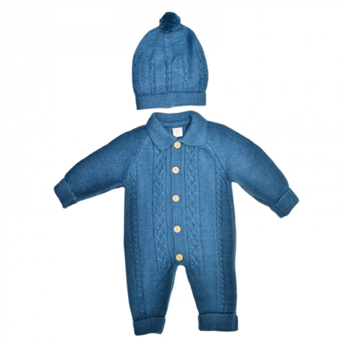 Compleu din 2 piese, salopeta si caciula, pentru baieti, Mini Junior 4141T, Turcoaz [1]