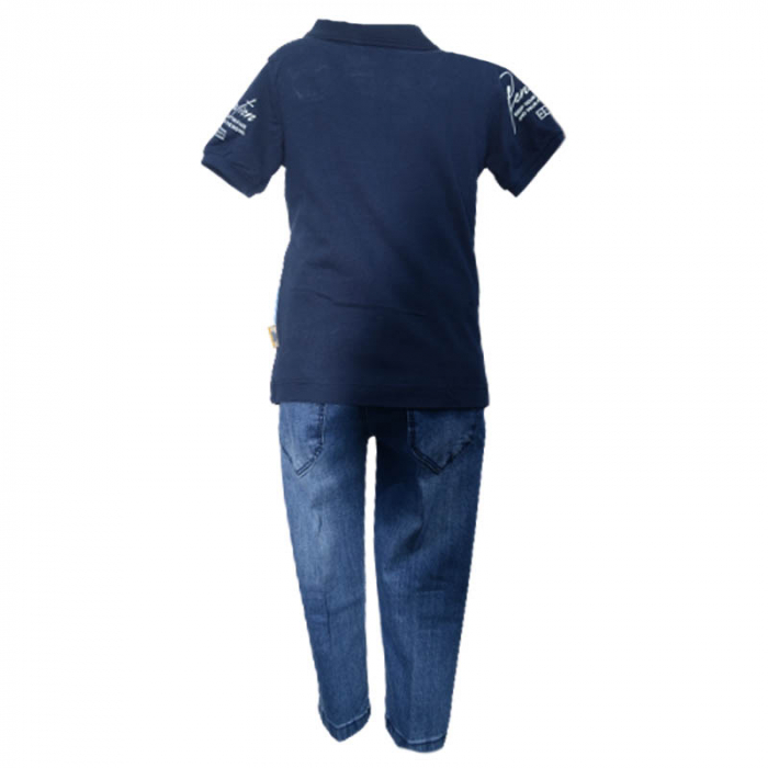 Compleu din 2 piese tricou si blugi pentru baieti WIGGLE KIDS 220323-B, Bleumarin [2]