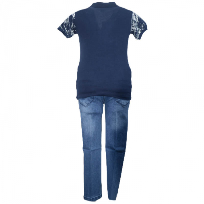 Compleu din 2 piese tricou si blugi pentru baieti WIGGLE KIDS 220323-BL, Bleumarin [2]