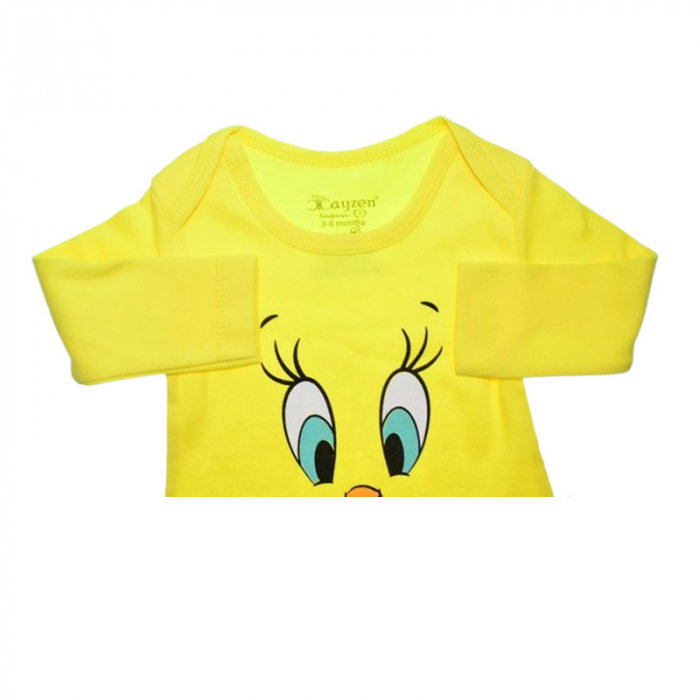 Compleu din 3 piese pantaloni, body si caciula, pentru fete, Mini Junior 4030G, Galben [4]