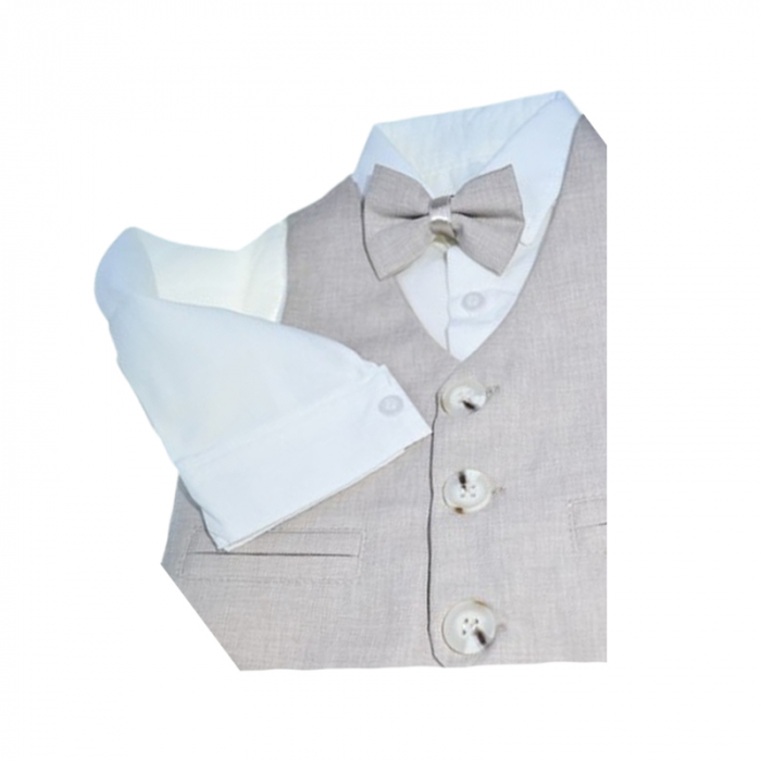 Compleu elegant 4 piese, pentru baieti, Mini Junior 3684, Crem [6]