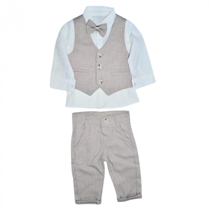 Compleu elegant 4 piese, pentru baieti, Mini Junior 3684, Crem [1]