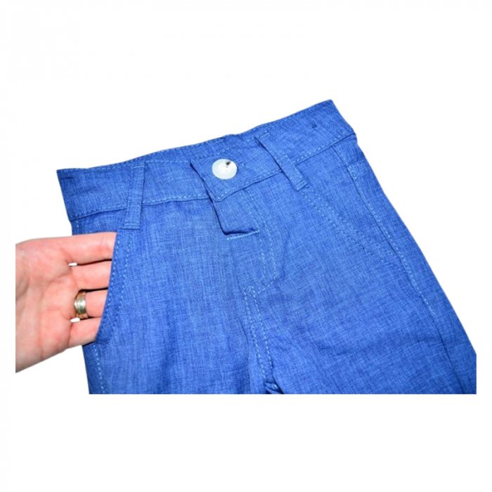 Compleu elegant 4 piese, pentru baieti, Mini Junior 3684A, Albastru [4]