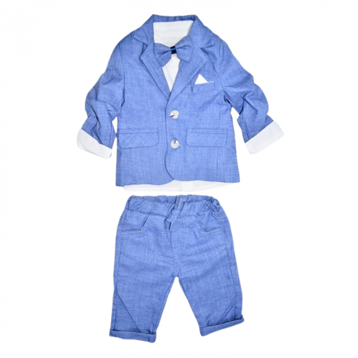 Compleu elegant 4 piese, pentru baieti, Mini Junior 3735A, Albastru [1]