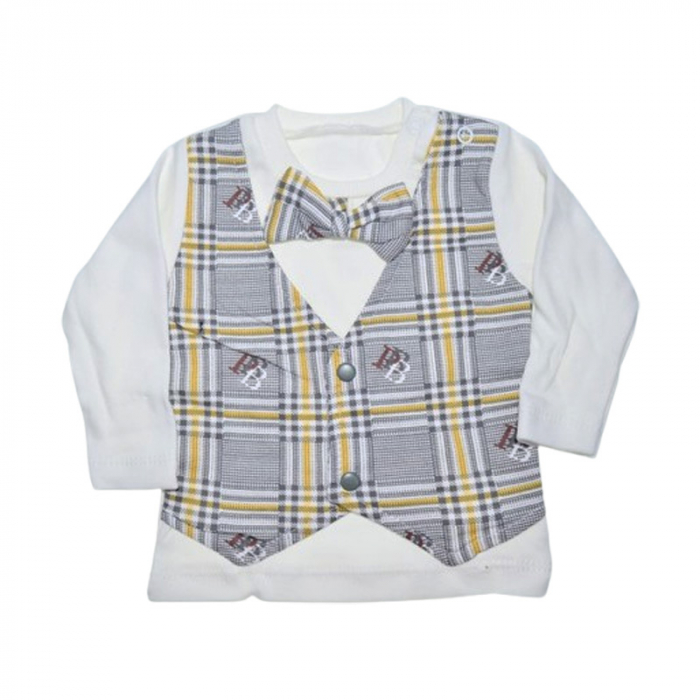 Compleu in carouri, format din 3 piese, pentru baieti, Mini Junior 1322G, Gri [4]
