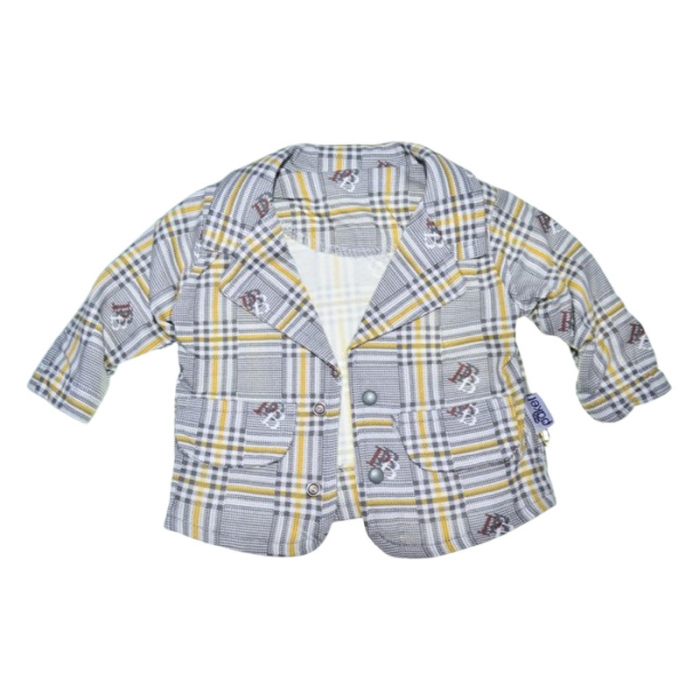 Compleu in carouri, format din 3 piese, pentru baieti, Mini Junior 1322G, Gri [3]