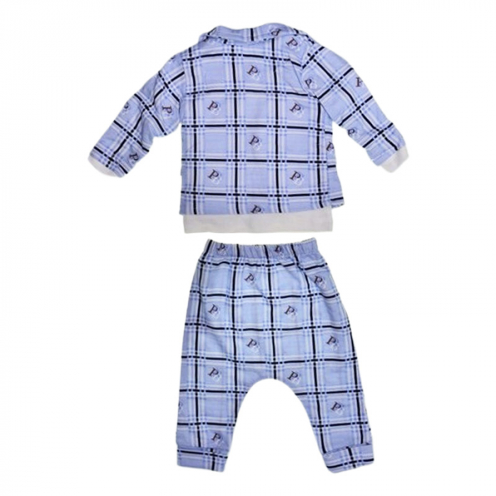 Compleu in carouri, format din 3 piese, pentru baieti, Mini Junior 1322A, Albastru [2]