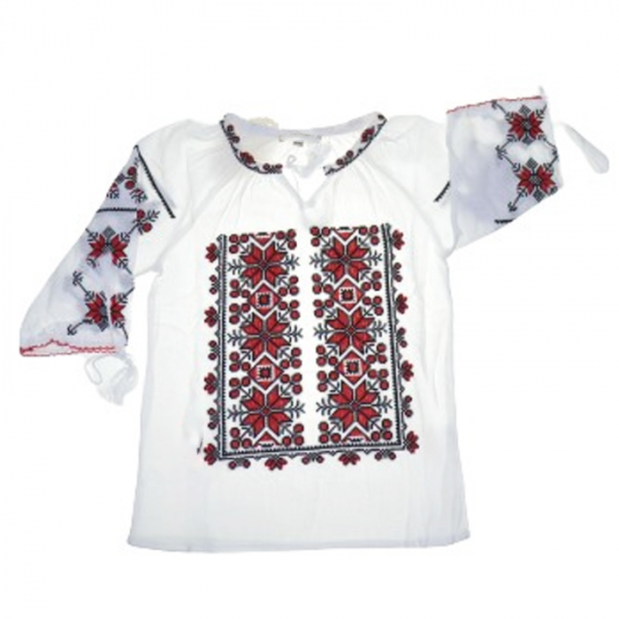 Compleu traditional 2 piese ie si poale pentru fete Mini Junior MRII-3, Alb [3]