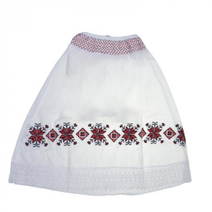 Compleu traditional 2 piese ie si poale pentru fete Mini Junior MRII-3, Alb [4]