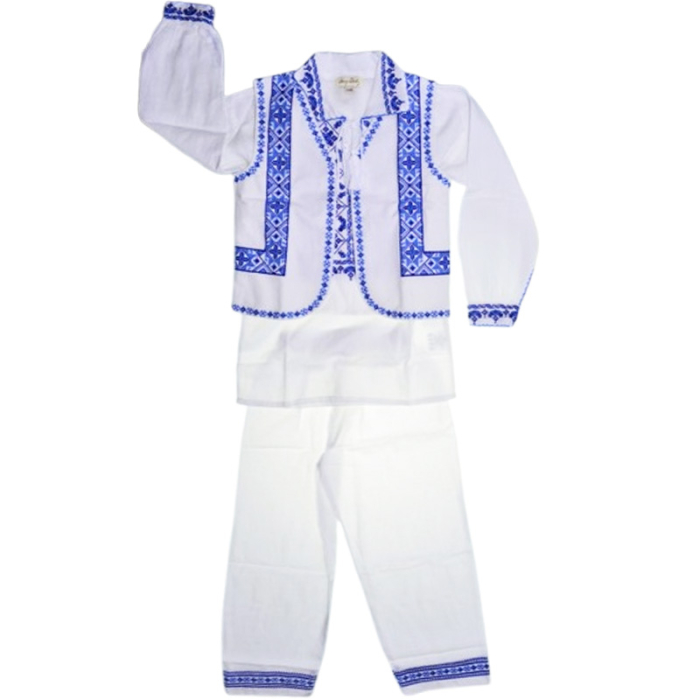 Compleu traditional, din 3 piese, pentru baieti, Mini Junior CB1411-4, Alb [1]