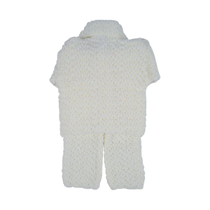 Compleu tricotat 3 piese pentru fete Prodimex QWERT-2, Crem [2]