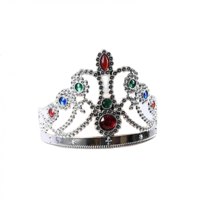 Coronita printesa decorata cu pietre, marime ajustabila, Midex CRN0611, Argintiu [1]