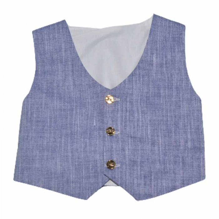 Costum botez din 4 piese pentru baieti Duomar 20623-1, Albastru [4]