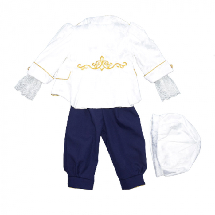 Costum pentru botez 5 piese pentru baieti Mini Junior MNJJ-1, Bleumarin [2]