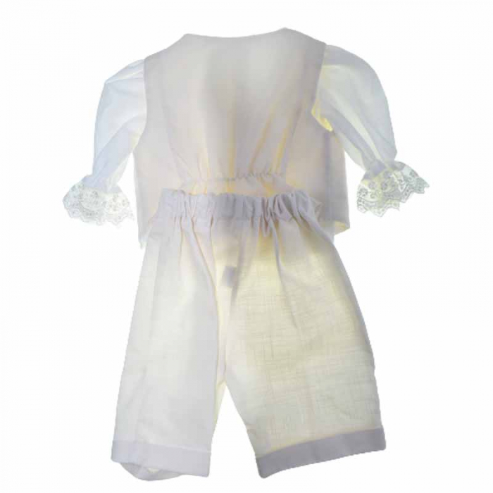 Costum botez din 4 piese pentru baieti Duomar 20623-6, Crem [2]