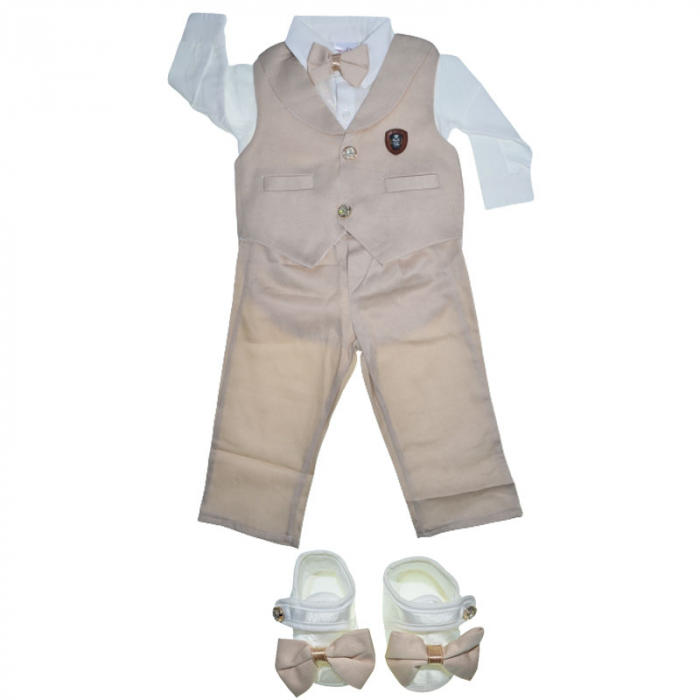 Costum botez din 5 piese pentru baieti Babylia 030823-2, Bej [1]