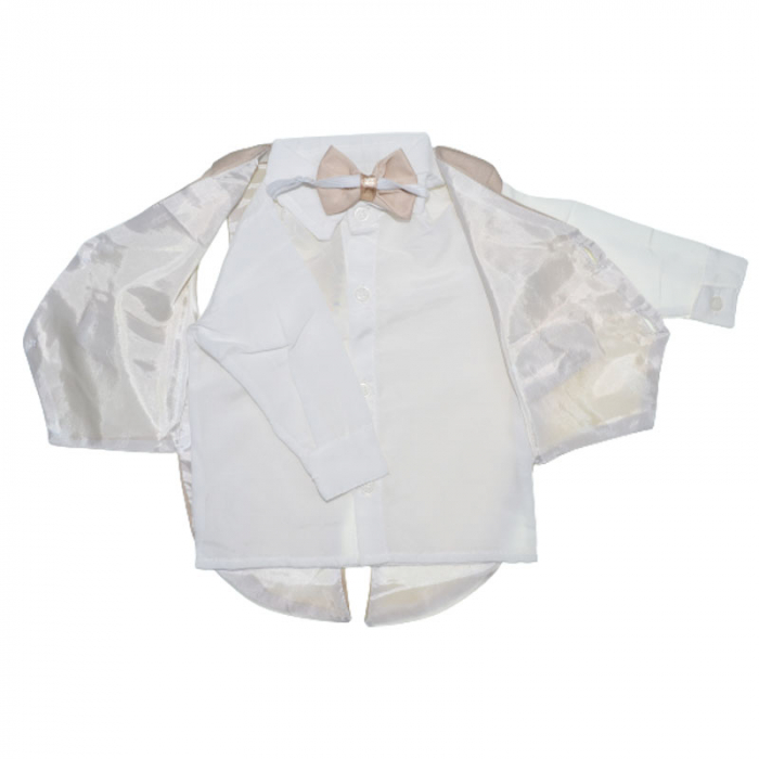 Costum botez din 5 piese pentru baieti Babylia 030823-2, Bej [3]