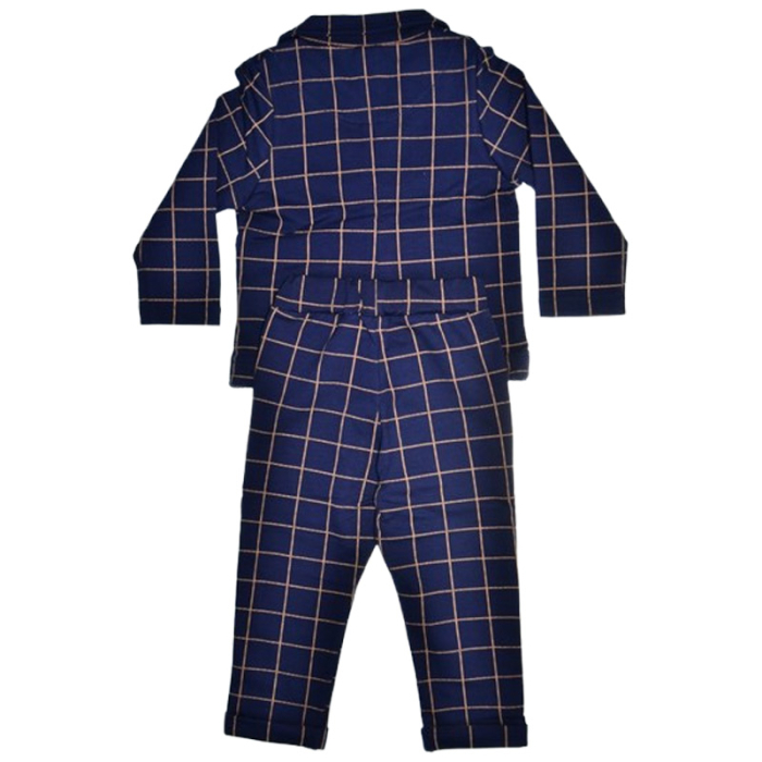 Costum casual de bumbac, în carouri, pentru baieti, GT 9396-92, Bleumarin [4]
