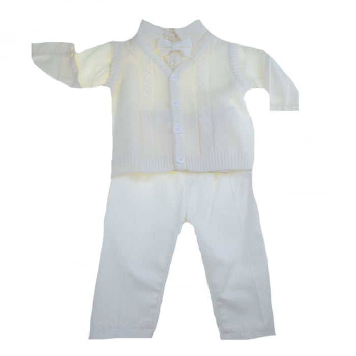 Costum de botez 4 piese pentru baieti Mini Junior CEB-38 [1]