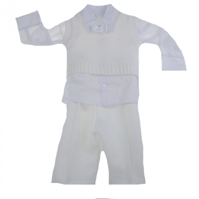 Costum de botez 4 piese pentru baieti Mini Junior CEB-39 [1]
