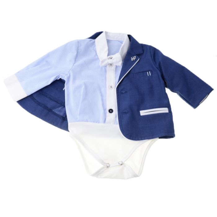 Costum de botez 5 piese pentru baieti Baby Colibra Armani KJ10 [3]