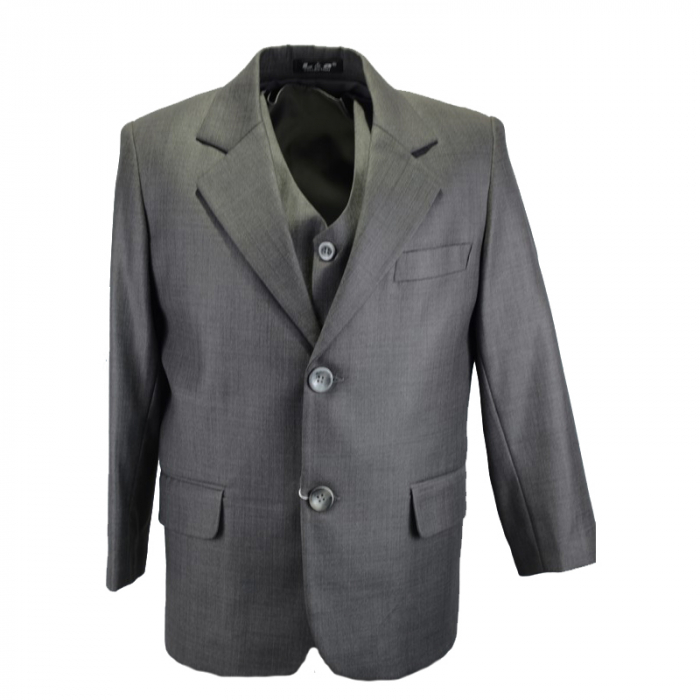 Costum elegant 3 piese pentru baieti LA Kids 26-CC-116-122-cm, Gri [2]