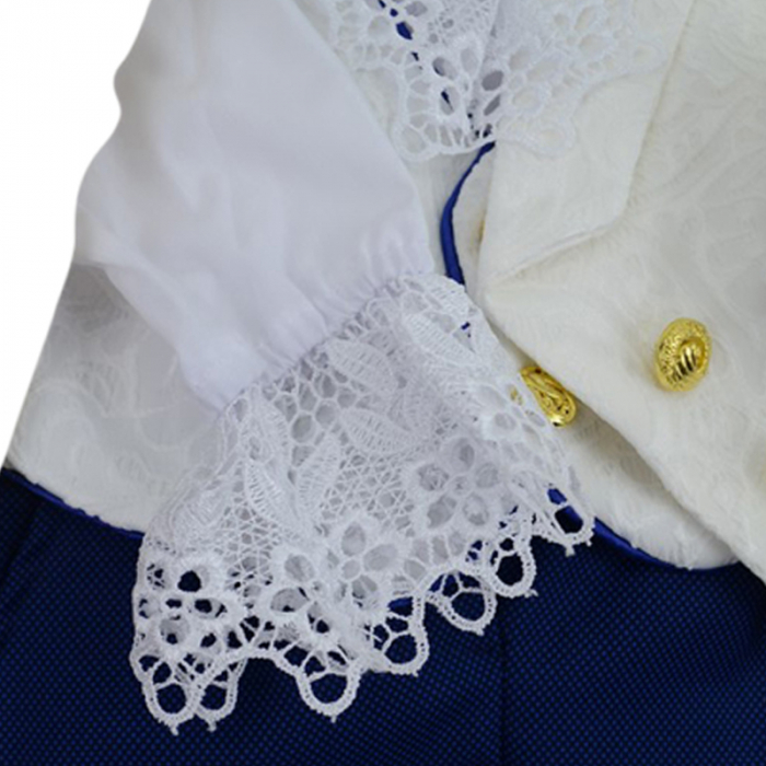 Costum elegant 4 piese pentru baieti Mini Junior CSS-5677-68, Alb [3]