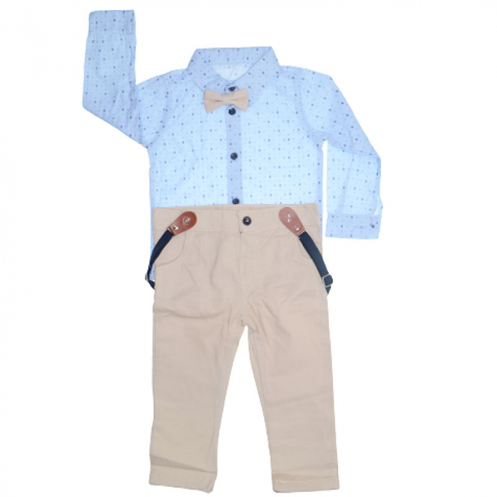 Costum elegant 4 piese pentru baieti Laila LL0109C, Crem [2]