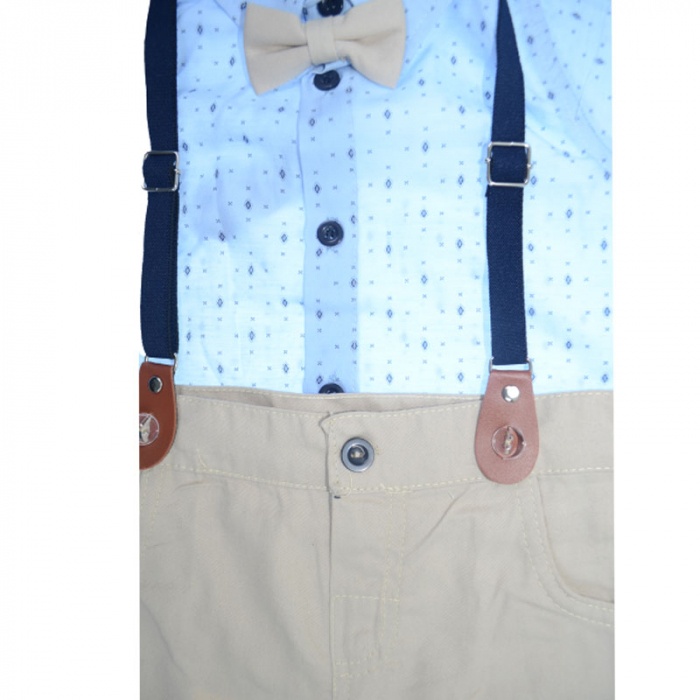 Costum elegant 4 piese pentru baieti Laila LL0109C, Crem [3]