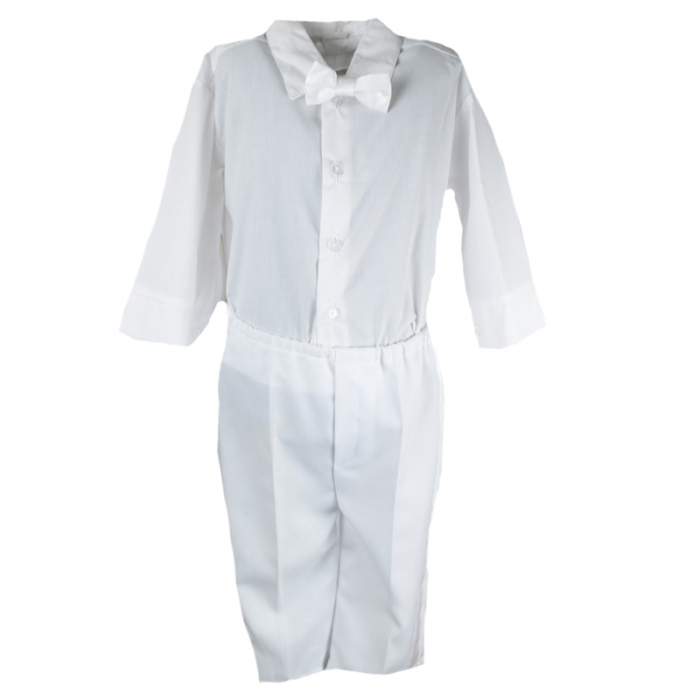 Costum elegant 4 piese pentru baieti Mini junior CEB-07-74-cm, Alb [3]