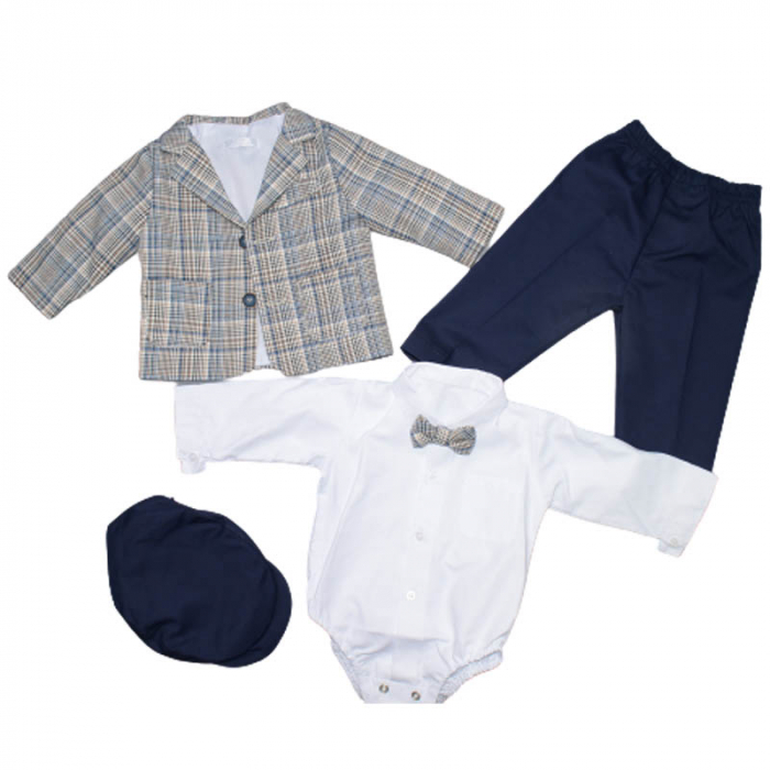 Costum elegant 5 piese pentru baieti Christopher Baby Club 6918-B, Bleumarin [3]