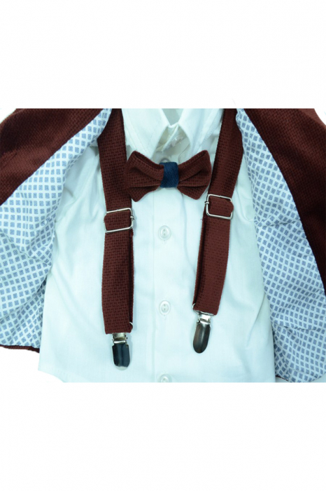 Costum elegant 5 piese pentru baieti Colibri 2013-M-80-cm, Maro [4]