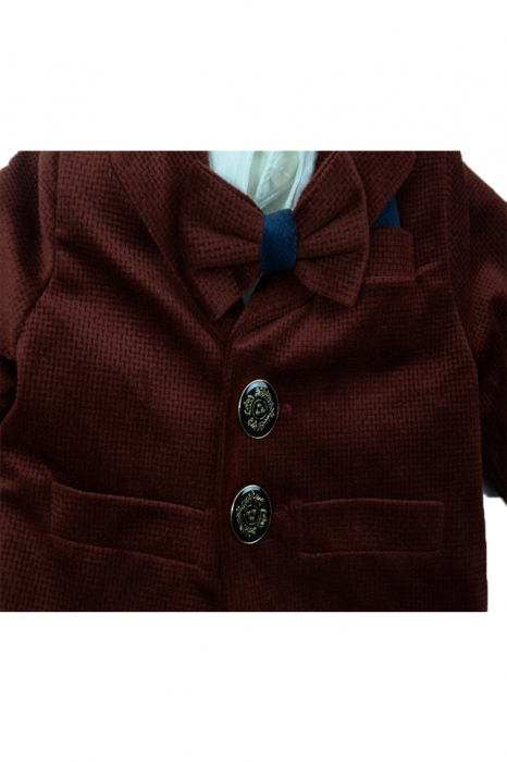 Costum elegant 5 piese pentru baieti Colibri 2013-M-80-cm, Maro [2]