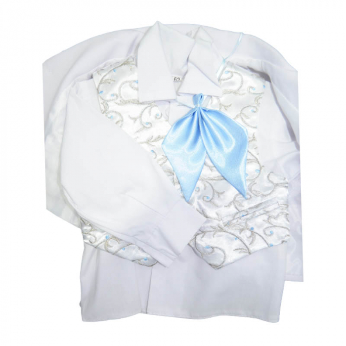 Costum elegant din 6 piese pentru baieti Mini Junior 030323, Alb [4]