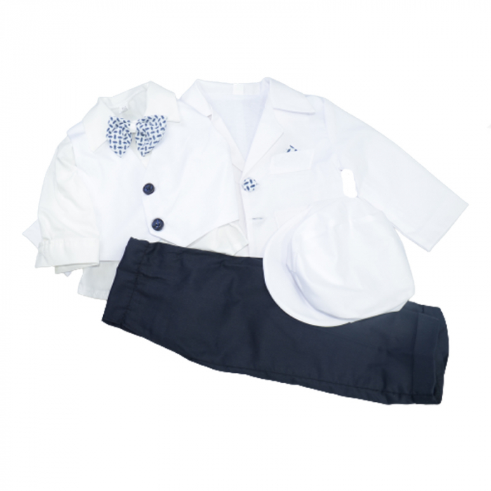Costum elegant 6 piese pentru baieti Micul Vip CMV-3, Alb [4]