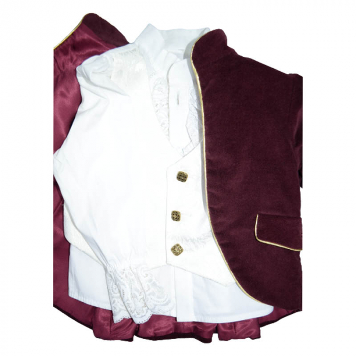 Costum elegant din 6 piese pentru baieti Mini Junior 030323-V, Visiniu [4]