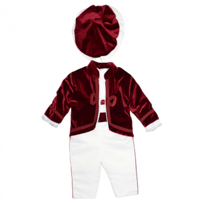 Costum elegant din 4 piese pentru baieti Andreeatex 030323-R, Rosu [1]