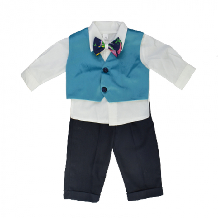 Costum elegant 6 piese pentru baieti Mini Junior CMV-0740-2, Albastru [3]
