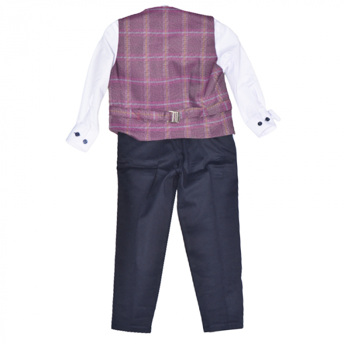 Costum elegant din 4 piese LOOKS KIDS pentru baieti KM1703V, Visiniu [2]