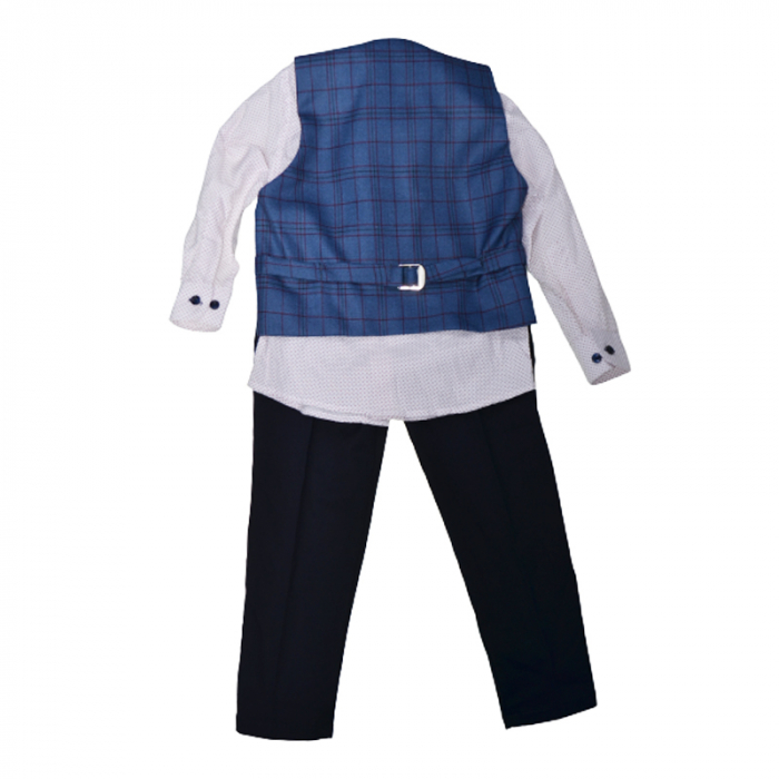 Costum elegant din 4 piese LOOKS KIDS pentru baieti KM2001A, Albastru [2]