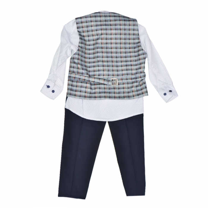 Costum elegant din 4 piese LOOKS KIDS pentru baieti KM2001G, Gri [2]