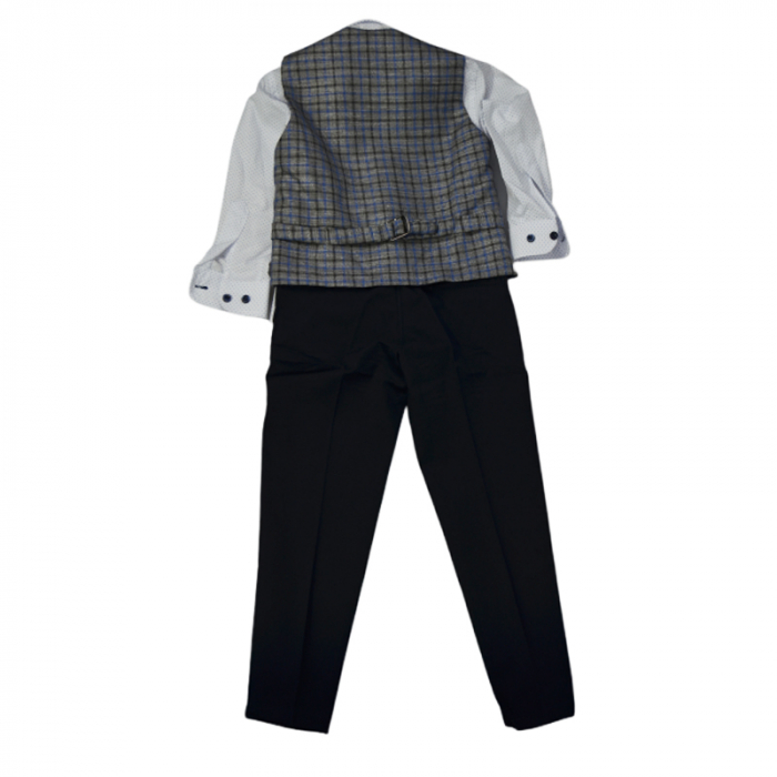 Costum elegant din 4 piese LOOKS KIDS pentru baieti KM2404GR, Gri [2]