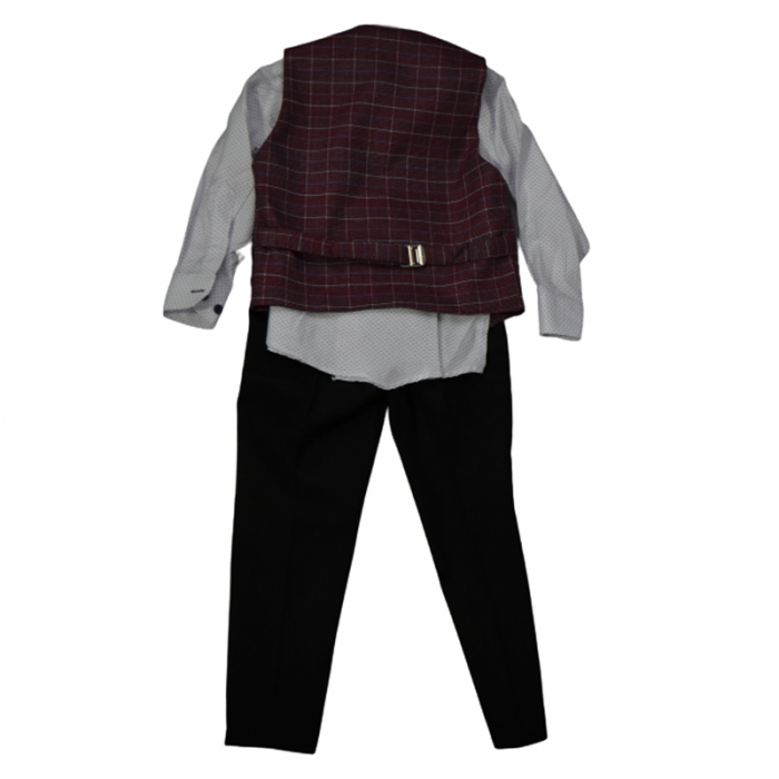 Costum elegant din 4 piese LOOKS KIDS pentru baieti KM2404V, Visiniu [2]