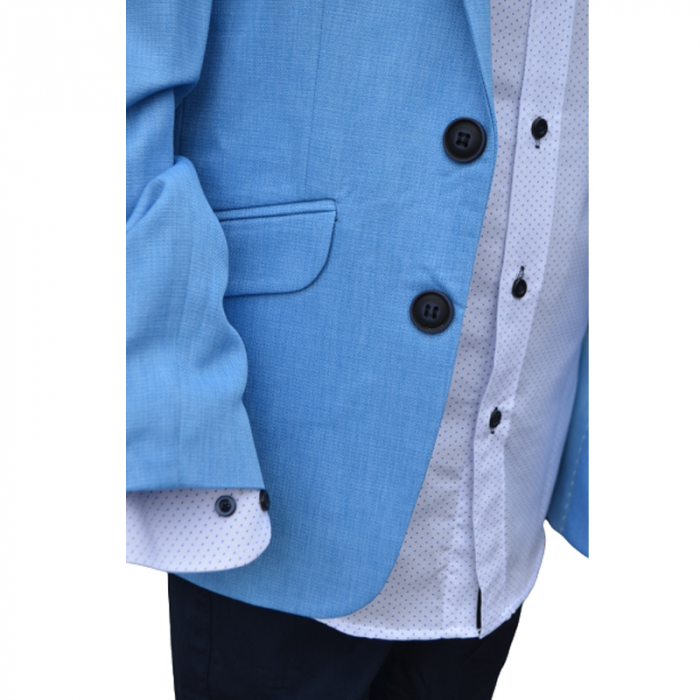 Costum elegant din 4 piese LOOKS KIDS pentru baieti KM2404A, Albastru [3]