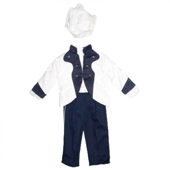 Costum elegant din 4 piese pentru baieti Mini Junior 030323-C, Crem [1]
