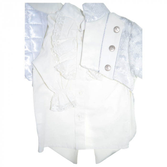 Costum elegant din 4 piese pentru baieti Andreeatex 030323-CR, Crem [3]
