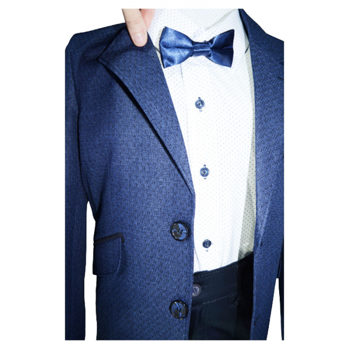 Costum elegant din 4 piese pentru baieti LOOKS KIDS KM2530A-116, Albastru [3]