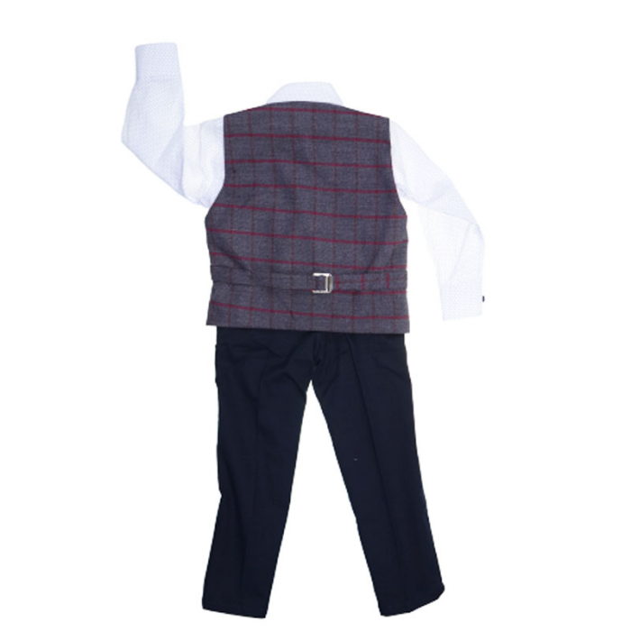 Costum elegant din 4 piese pentru baieti LOOKS KIDS KM1589-86, Gri [2]